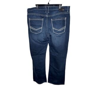 BKE Denim Tyler Bootcut Jeans Mens Dark Wash Embellished Pockets Size 40x32
